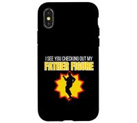 Figurine Humoristique « I See You Checking Out My Father » Coque pour iPhone X/XS