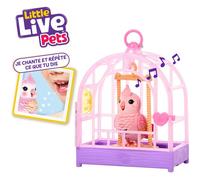 Little Live Pets My Really Real Jouet parlant pour oiseau et cage ? Rosie Jouet interactif à répétition vocale, plus de 20 sons et réactions, jouets parlants pour enfants de 5 à 7 ans