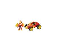 Marvel Comics – Figurine Iron Man avec véhicule Bolide, plastique orange et jaune – Dès 4 ans