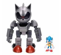 Sega Coffret de combat Mecha Sonic – Figurines articulées 6 cm – Argenté – Licence officielle