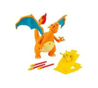 Jazwares Figurine Pokémon interactive Deluxe Dracaufeu Fly avec Pikachu et lanceur 15 cm