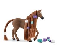 Figurine Jument Pur-sang Anglaise à coiffer - Figurine Cheval Réaliste avec Crinière Coiffable et Accessoires - Pour Garçons et