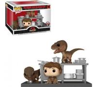 Figurine Jurassic Park - Tim & Velociraptors Exclu Pop Movie Moment 10cm