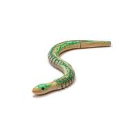 Figurine Keycraft Serpent en bois Vert et Beige