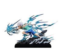 Figurine Killua Zoldyck GON·FREECSS - 18 cm - Figurine de dessin animé - Modèle de scène de bataille - Statue de fête - Décoration de bureau - Collection - Cadeaux