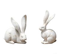 Figurine lapin en résine avec aspect bronze antique décor nordique pour studio loft ou petite maison (H)