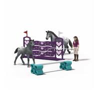 Schleich Horse Club | L’entraînement de Lisa au Tournoi 42776 | Coffret avec Cheval, Poulain, Figurine articulée Lisa, Obstacles & Accessoires d’équitation | Jouet Chevaux dès 5 Ans | 7 pièces