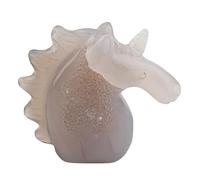 Figurine licorne en agate - Pierre fossiles minéraux - Pierre de guérison - UNI62 Geofossiles