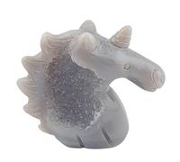 Figurine licorne en agate - Pierre fossiles minéraux - Pierre de guérison - UNI63 Geofossiles