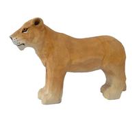 Figurine lionne en bois