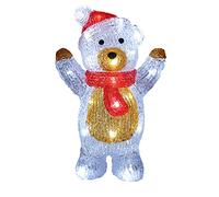 Figurine Lumineuse LED en Acrylique Décoration de Noël Nounours Debout Ours Polaire Lumineux Illumination de noël