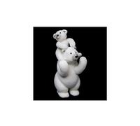 figurine maman et bébé ours polaire blanc