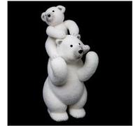 Décoration de fête - FEERIC LIGHTS & CHRISTMAS - Ours blanc + 2 bébés en polystyrène - H 52 cm