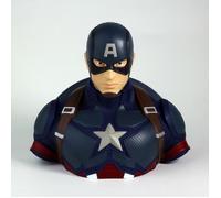 Figurine - MARVEL - Captain America - Tirelire buste 20cm - Multicolore - PVC - Adulte