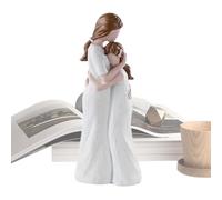 Figurine mère et fille - Figurine mère et fille câlinant pour décoration de table, exprime les relations amoureuses entre mère et fille