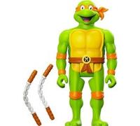 SUPER7 Figurine Reaction Michelangelo – Les Tortues Ninja (TMNT) – 10 cm