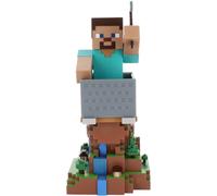 Figurine Minecraft Steve - EXQUISITE GAMING - Cable Guys - Support écouteurs, smartphone ou petit accessoire - 20 cm