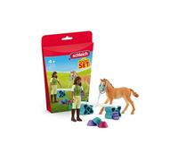 Figurine Mini Monde Sarah - Entraînement Poulain Tennessee Walker - Rouge