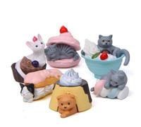 Figurine Miniature Bonsaï Chat Modèle Animal, 6 Pièces, Décoration De Jardin Féerique Pour Dessert