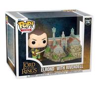 Figurine Funko Pop Town Lord of the Rings S8 Elrond & Rivendell Multicolore