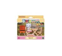 Figurine Miniature - Sylvanian Families - La Fille Éléphant Et Son Set De Pique-Nique