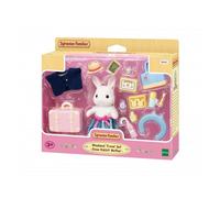 Figurine miniature - Maman Lapin neige et sa valise de weekend -