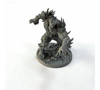 Figurine miniature monstre démon en résine, bête à pointes avec base en pierre craquelée, figurine de collection