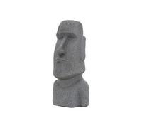 Statue déco tête moaï île de Pâques en résine figurine anthracite aspect basalte