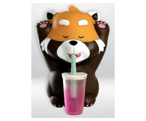 Figurine Mogu Pets - Panda Roux avec Bubble Tea Exquis