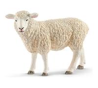 Figurine Mouton SCHLEICH Farm World 13882 - Laine Duveteuse - Enfant Garçon et Fille - Beige et Gris