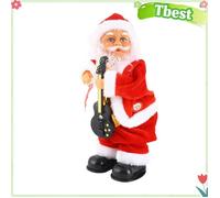 Figurine musicale - TBEST - Guitariste Père Noël - Chantant et dansant - Électrique - À suspendre