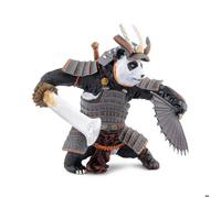 Figurine - Mutant panda - Peinte à la main - Style samouraï - Épée et éventail métalliques