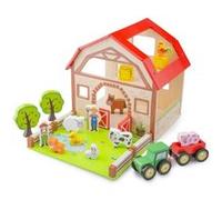 Figurine New Classic Toys jeu de ferme 268 cm bois brun 15 pièces G