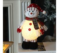 Figurine Noel Lumineuse en Peluche, LED Père Noël Lutins de Noel éclairé, Bonhomme de Neige Lumineux Cadeau Noel, Rennes de Noel Ornements Interieur, Decoration Noel Figurine pour Maison Deco (C)