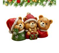 Figurine Noël Ours Mignon Au Chapeau De Saint Nicolas En Résine Centre De