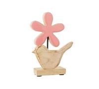Figurine oiseau et fleur en bois de rose