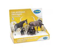 Jeu de figurines - PAPO - Animaux sauvages - Okapi, Chimpanzés, Gnou - Mixte - 3 ans et plus
