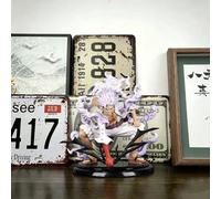 Figurine One Piece Luffy Gear 5 Nika, pose accroupie du dieu du soleil Nika avec effet de fumée, modèle de collection en PVC BLANC