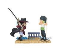 Figurine One Piece - Roronoa Zoro Vs Dracule Mihawk Wcf Log Stories 7cm