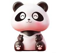 Figurine panda à énergie solaire pour voiture - Mouvement hochant la tête - Décoration pour bureau et plantes en pot, symbole culturel et écologique de paix et de prospérité (D)