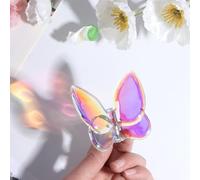 Figurine papillon avec base - Collection de cristaux taillés - Décoration pour salon, cadeau d'anniversaire - Décoration d'intérieur (S, multicolore)
