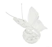 Figurine papillon en cristal pour mariage et décoration d'intérieur K9 - Presse-papier en verre fait à la main avec un savoir-faire détaillé (blanc)
