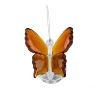 Figurine papillon en cristal pour mariage et décoration d'intérieur K9 - Presse-papier en verre fait à la main avec un savoir-faire détaillé (ambre)