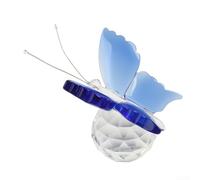 Figurine papillon faite à la main en verre K9 pour la maison, le bureau, la décoration de table de mariage (bleu)