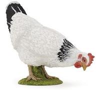 Figurine Poule picorant Blanc