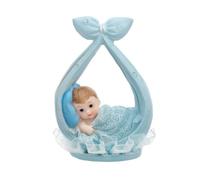 PartyDeco Figurine petit garçon dans une écharpe bleue 11 cm - Bleu