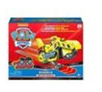 Figurine - Pat patrouille moto a retrofriction : ruben et sa moto jaune de chantier Jaune G