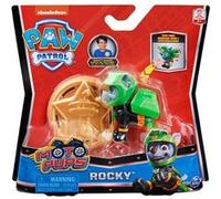 Pat Patrouille Moto Pups : Chien Rocky Avec Sa Fonction Speciale + Badge - Figurine Animaux Paw Patrol Nouveaute