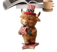 Figurine patriotique des Highlands écossais - Figurine de boeuf des Highlands écossais - Jour commémoratif - Objet de collection pour ferme - Jardin d'intérieur avec étages - Plateau et décoration de