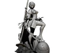 Figurine Peinte À Assembler Soi-Même, H75mm 1/24 Résine Modèle Kits Soldat Blanc Moule Bricolage, Non Poli, Bricolage, Matériel Unpain I3e0